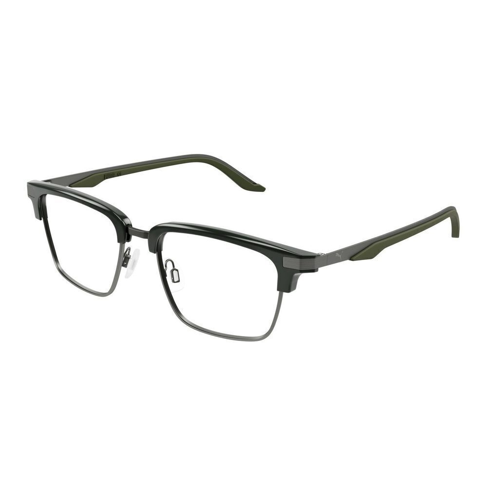 NWT PUMA PU0411O 003 Green Ruthenium Eyeglasses
